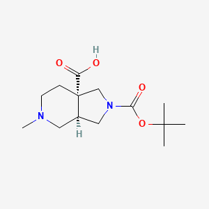 molecular formula C14H24N2O4 B8200642 rel-(3aR,7aS)-2-(tert-Butoxycarbonyl)-5-methyloctahydro-7aH-pyrrolo[3,4-c]pyridine-7a-carboxylic acid 