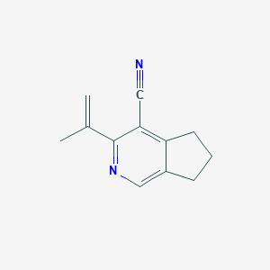 molecular formula C12H12N2 B8200647 3-(Prop-1-en-2-yl)-6,7-dihydro-5H-cyclopenta[c]pyridine-4-carbonitrile 
