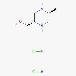 molecular formula C6H16Cl2N2O B8200654 ((2S,5S)-5-methylpiperazin-2-yl)methanol dihydrochloride 