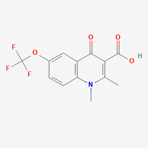 molecular formula C13H10F3NO4 B8200669 1,2-Dimethyl-4-oxo-6-(trifluoromethoxy)-1,4-dihydroquinoline-3-carboxylic acid 