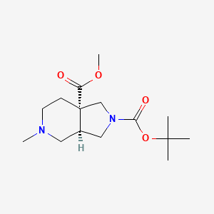 molecular formula C15H26N2O4 B8200670 rel-2-(tert-Butyl) 7a-methyl (3aR,7aS)-5-methylhexahydro-1H-pyrrolo[3,4-c]pyridine-2,7a-dicarboxylate 