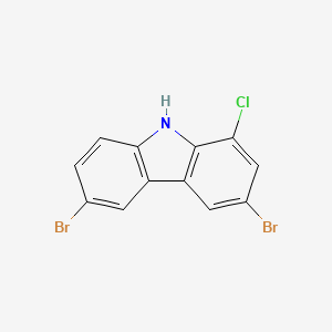 molecular formula C12H6Br2ClN B8200676 3,6-二溴-1-氯-9H-咔唑 