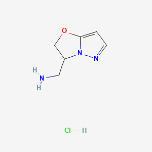 molecular formula C6H10ClN3O B8200678 (2,3-Dihydropyrazolo[5,1-b]oxazol-3-yl)methanamine hydrochloride 