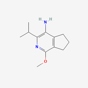 molecular formula C12H18N2O B8200686 3-Isopropyl-1-methoxy-6,7-dihydro-5H-cyclopenta[c]pyridin-4-amine 