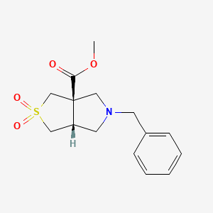 rel-Methyl (3aS,6aR)-5-benzyltetrahydro-1H-thieno[3,4-c]pyrrole-3a(3H)-carboxylate 2,2-dioxide