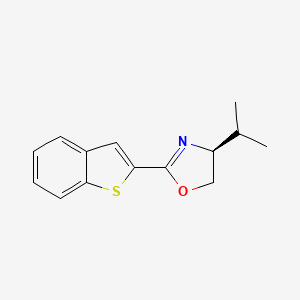 molecular formula C14H15NOS B8200736 (S)-2-(Benzo[b]thiophen-2-yl)-4-isopropyl-4,5-dihydrooxazole 