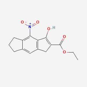 molecular formula C15H15NO5 B8200744 Ethyl 3-hydroxy-4-nitro-1,5,6,7-tetrahydro-s-indacene-2-carboxylate 