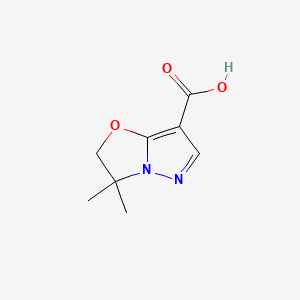 molecular formula C8H10N2O3 B8200747 3,3-Dimethyl-2,3-dihydropyrazolo[5,1-b]oxazole-7-carboxylic acid 