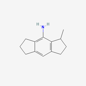 molecular formula C13H17N B8200762 3-Methyl-1,2,3,5,6,7-hexahydro-s-indacen-4-amine 