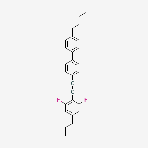 molecular formula C27H26F2 B8200770 4-Butyl-4'-((2,6-difluoro-4-propylphenyl)ethynyl)-1,1'-biphenyl 