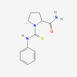 molecular formula C12H15N3OS B8200831 1-(Phenylcarbamothioyl)pyrrolidine-2-carboxamide 