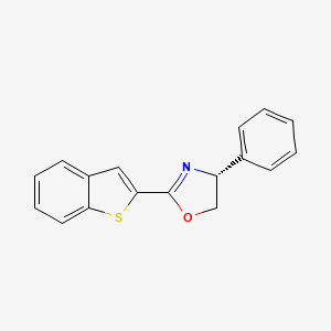 molecular formula C17H13NOS B8200834 (R)-2-(Benzo[b]thiophen-2-yl)-4-phenyl-4,5-dihydrooxazole 
