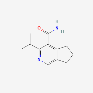 molecular formula C12H16N2O B8200841 3-Isopropyl-6,7-dihydro-5H-cyclopenta[c]pyridine-4-carboxamide 