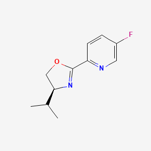 molecular formula C11H13FN2O B8200890 (S)-2-(5-Fluoropyridin-2-yl)-4-isopropyl-4,5-dihydrooxazole 