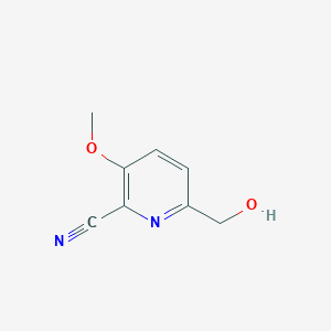 molecular formula C8H8N2O2 B8200904 6-(Hydroxymethyl)-3-methoxypicolinonitrile 