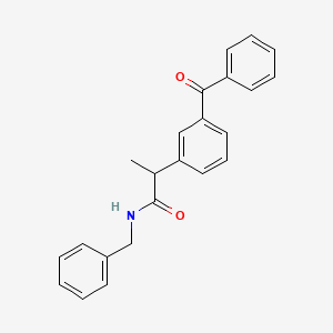 molecular formula C23H21NO2 B8200938 2-(3-Benzoylphenyl)-N-benzylpropanamide 