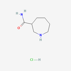 molecular formula C7H15ClN2O B8200959 Azepane-3-carboxamide;hydrochloride 