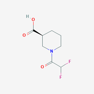 molecular formula C8H11F2NO3 B8200973 (3S)-1-(2,2-Difluoroacetyl)piperidine-3-carboxylic acid 