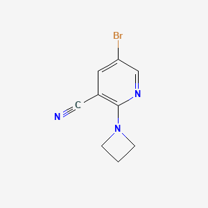 molecular formula C9H8BrN3 B8200983 2-(Azetidin-1-yl)-5-bromopyridine-3-carbonitrile 