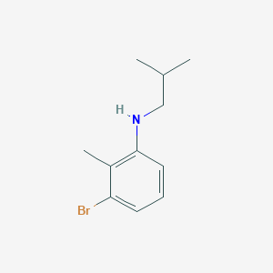 molecular formula C11H16BrN B8200988 3-Bromo-N-isobutyl-2-methylaniline 