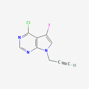 molecular formula C9H5ClIN3 B8201000 4-Chloro-5-iodo-7-(prop-2-yn-1-yl)-7H-pyrrolo[2,3-d]pyrimidine 