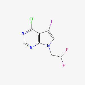 molecular formula C8H5ClF2IN3 B8201084 4-Chloro-7-(2,2-difluoroethyl)-5-iodo-7H-pyrrolo[2,3-d]pyrimidine 