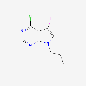 molecular formula C9H9ClIN3 B8201101 4-氯-5-碘-7-丙基-7H-吡咯并[2,3-d]嘧啶 
