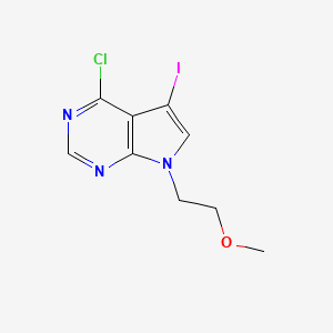 molecular formula C9H9ClIN3O B8201105 4-氯-5-碘-7-(2-甲氧基乙基)-7H-吡咯并[2,3-d]嘧啶 