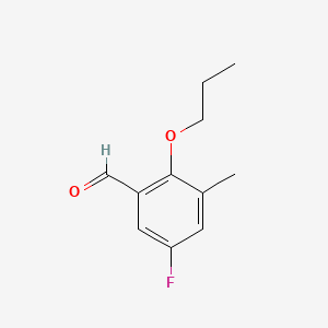 molecular formula C11H13FO2 B8201110 5-Fluoro-3-methyl-2-propoxybenzaldehyde 