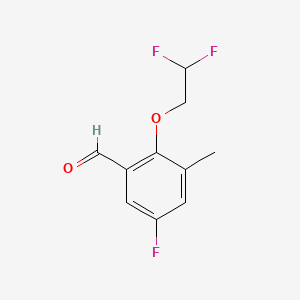 molecular formula C10H9F3O2 B8201125 2-(2,2-Difluoroethoxy)-5-fluoro-3-methylbenzaldehyde 