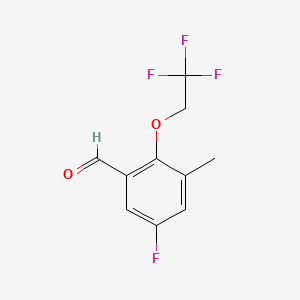 molecular formula C10H8F4O2 B8201130 5-Fluoro-3-methyl-2-(2,2,2-trifluoroethoxy)benzaldehyde 