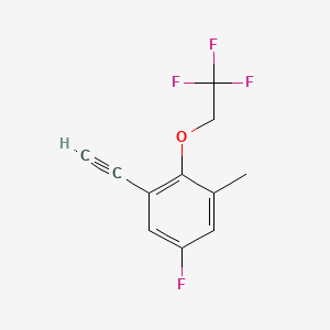 molecular formula C11H8F4O B8201133 1-Ethynyl-5-fluoro-3-methyl-2-(2,2,2-trifluoroethoxy)benzene 