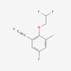 molecular formula C11H9F3O B8201134 2-(2,2-Difluoroethoxy)-1-ethynyl-5-fluoro-3-methylbenzene 