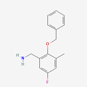 molecular formula C15H16FNO B8201178 (2-(Benzyloxy)-5-fluoro-3-methylphenyl)methanamine 