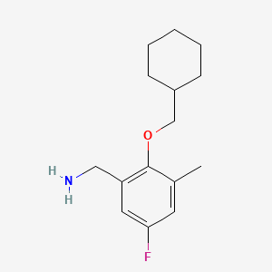 molecular formula C15H22FNO B8201185 (2-(Cyclohexylmethoxy)-5-fluoro-3-methylphenyl)methanamine 