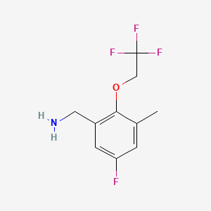 molecular formula C10H11F4NO B8201201 (5-Fluoro-3-methyl-2-(2,2,2-trifluoroethoxy)phenyl)methanamine 