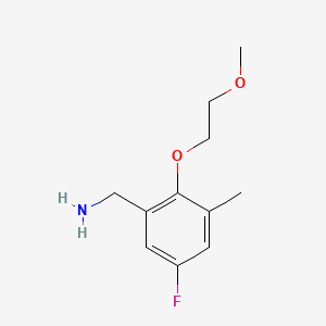 molecular formula C11H16FNO2 B8201204 (5-Fluoro-2-(2-methoxyethoxy)-3-methylphenyl)methanamine 