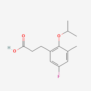 molecular formula C13H17FO3 B8201214 3-(5-Fluoro-2-isopropoxy-3-methylphenyl)propanoic acid 