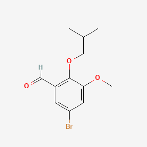 molecular formula C12H15BrO3 B8201233 5-Bromo-2-isobutoxy-3-methoxybenzaldehyde 