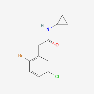 molecular formula C11H11BrClNO B8201240 2-(2-Bromo-5-chlorophenyl)-N-cyclopropylacetamide 