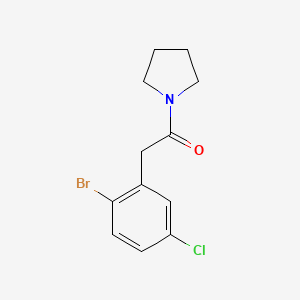 molecular formula C12H13BrClNO B8201252 2-(2-Bromo-5-chlorophenyl)-1-(pyrrolidin-1-yl)ethanone 
