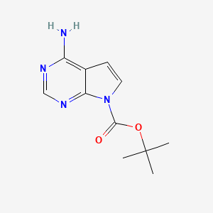 molecular formula C11H14N4O2 B8201259 tert-Butyl 4-amino-7H-pyrrolo[2,3-d]pyrimidine-7-carboxylate 