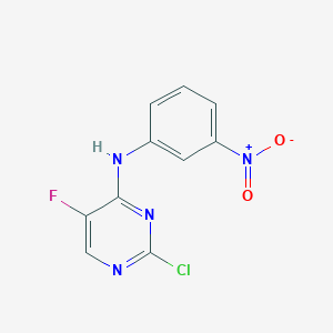 molecular formula C10H6ClFN4O2 B8201264 2-氯-5-氟-N-(3-硝基苯基)嘧啶-4-胺 