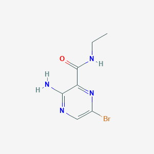 molecular formula C7H9BrN4O B8201294 3-Amino-6-bromo-N-ethylpyrazine-2-carboxamide 