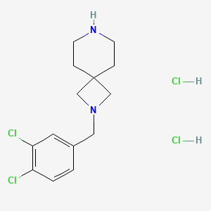 molecular formula C14H20Cl4N2 B8201303 2-[(3,4-Dichlorophenyl)methyl]-2,7-diazaspiro[3.5]nonane;dihydrochloride 