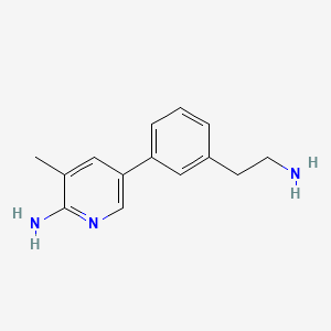 molecular formula C14H17N3 B8201307 5-(3-(2-Aminoethyl)phenyl)-3-methylpyridin-2-amine 