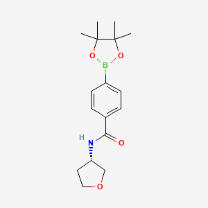 molecular formula C17H24BNO4 B8201318 (S)-N-(tetrahydrofuran-3-yl)-4-(4,4,5,5-tetramethyl-1,3,2-dioxaborolan-2-yl)benzamide 