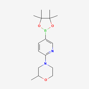 molecular formula C16H25BN2O3 B8201368 2-Methyl-4-(5-(4,4,5,5-tetramethyl-1,3,2-dioxaborolan-2-yl)pyridin-2-yl)morpholine 