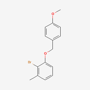 molecular formula C15H15BrO2 B8201372 2-Bromo-1-((4-methoxybenzyl)oxy)-3-methylbenzene 