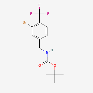 molecular formula C13H15BrF3NO2 B8201430 tert-Butyl 3-bromo-4-(trifluoromethyl)benzylcarbamate 
